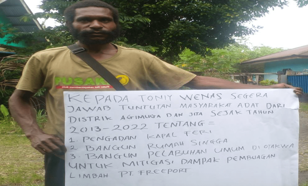 Tuntutan masyarakat terdampak limbah PTFI di Timika - Dok. LEPEMAWI